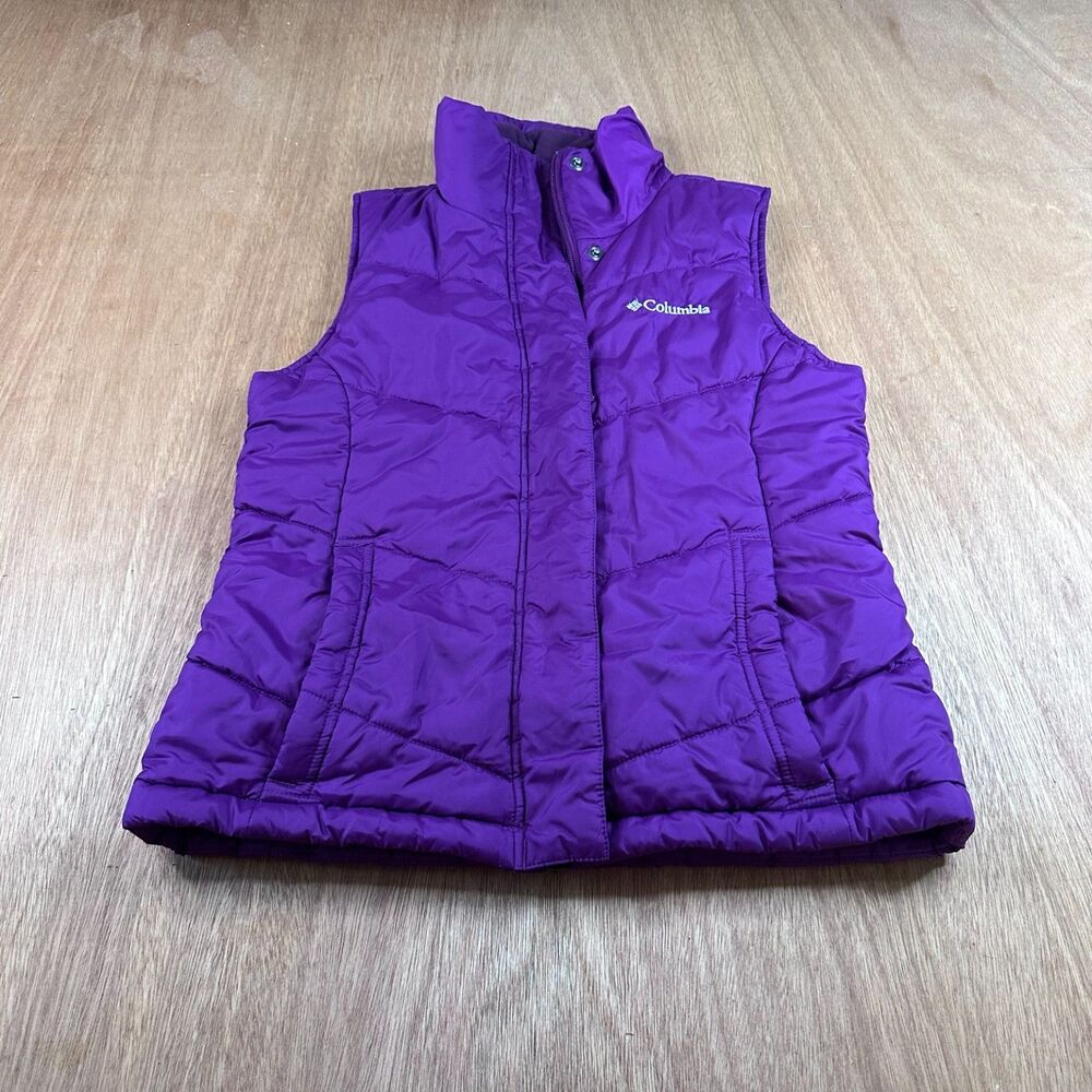 Columbia Purple Puffer Vest Women’s XS Quilted Zip Outdoor Lightweight
